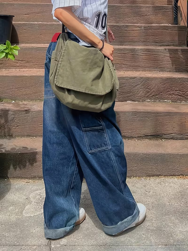 Wide Leg Jeans im Vintage Look – Blau