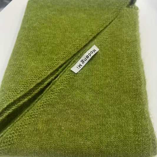 Strick-Dreieckstuch – Olivgrün