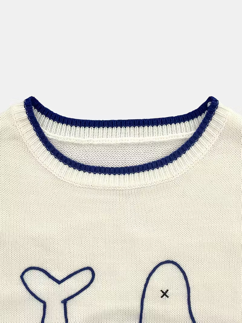 Strickpullover mit Fischmotiv