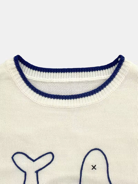 Strickpullover mit Fischmotiv